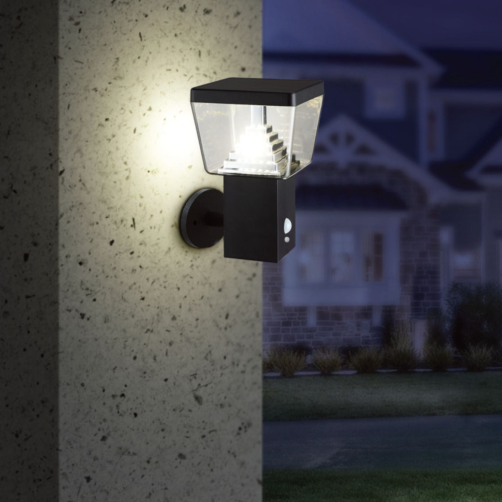 Solar-LED-Wandleuchte LIBERTY - Bewegungsmelder - 3 Beleuchtungsmodi 75 bis 600 Lumen - Lumihome