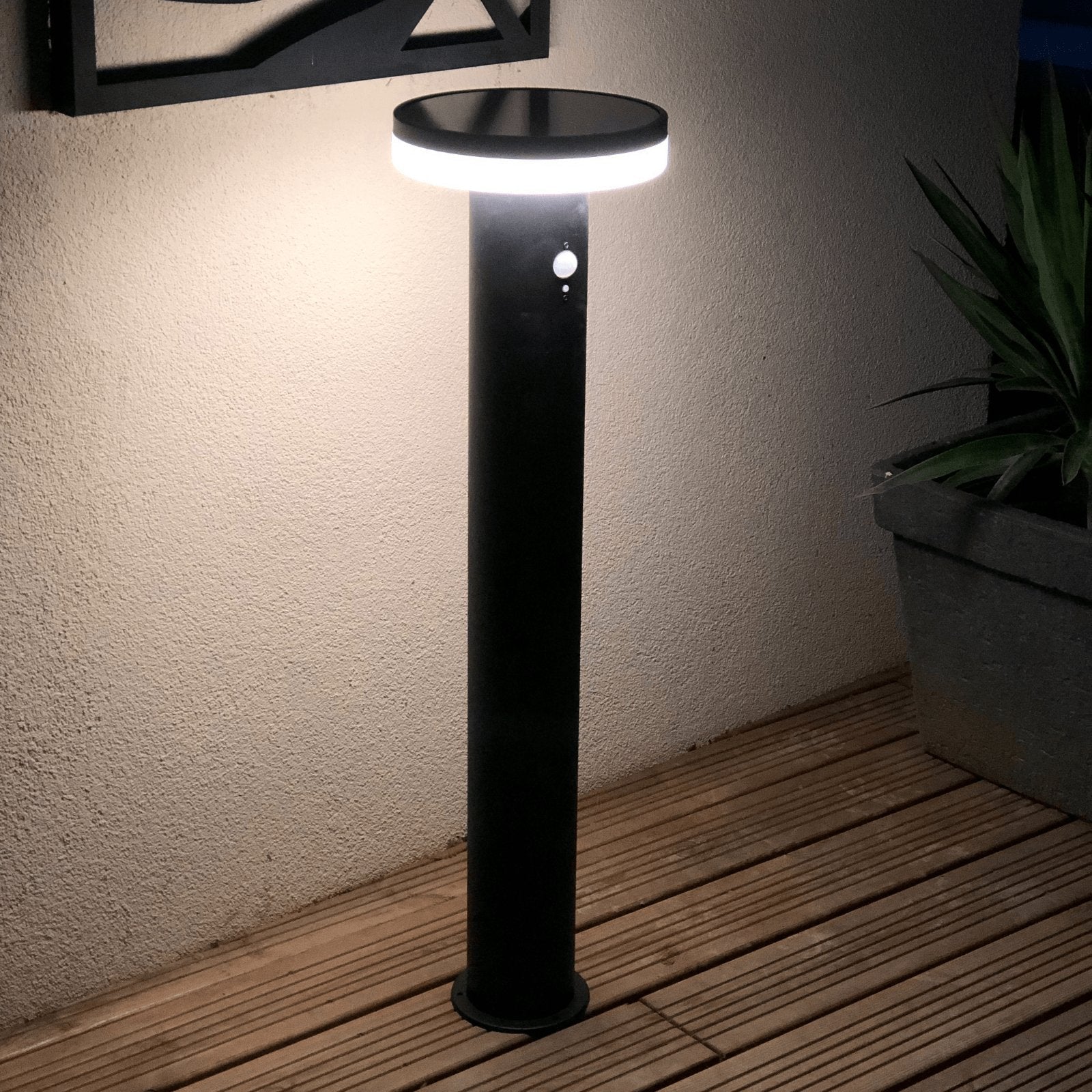 Solar-LED-Wegeleuchte ALTO Schwarz - Bewegungsmelder - 3 Beleuchtungsmodi von 150 bis 1000 Lumen - Lumihome